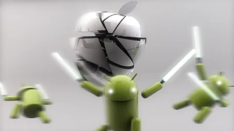 Android and Apple Blur Wallpaper