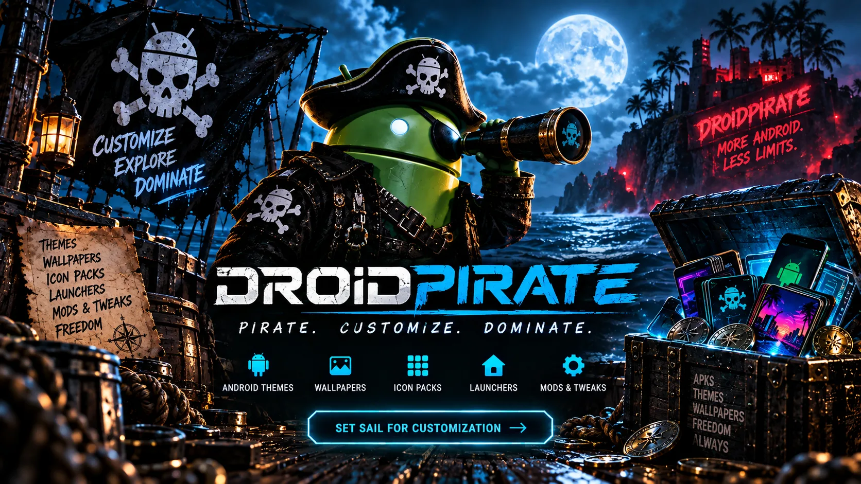 DroidPirate pirate lookout at sea