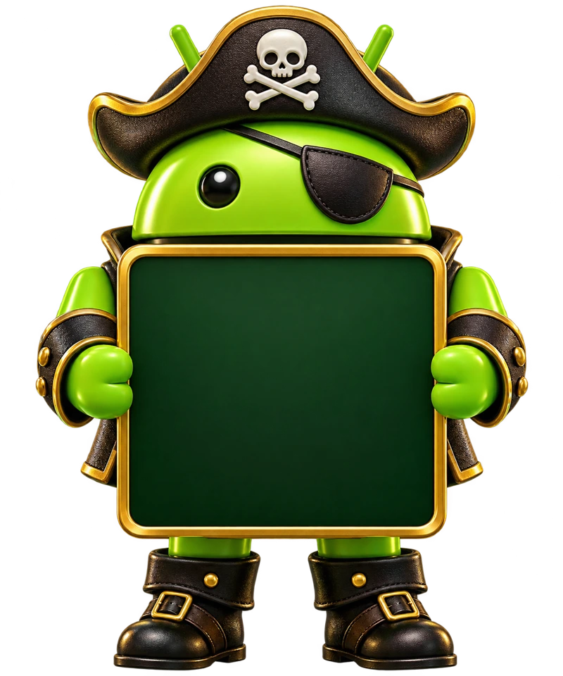 DroidPirate holding an icon pack display