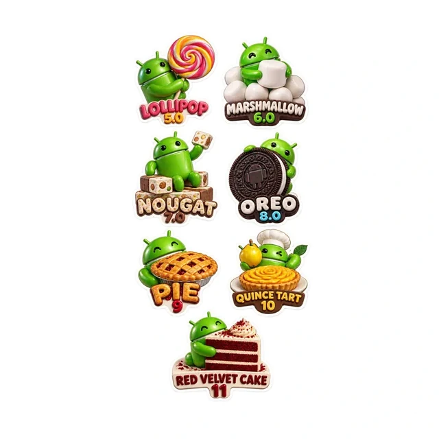 Later Android dessert release sticker sheet preview