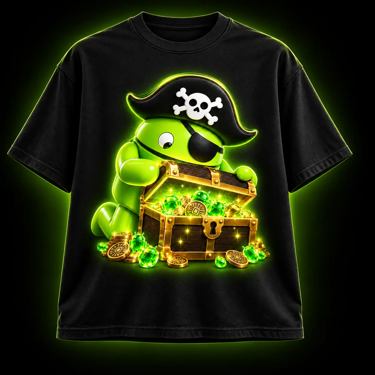Glowing Treasure DroidPirate Tee