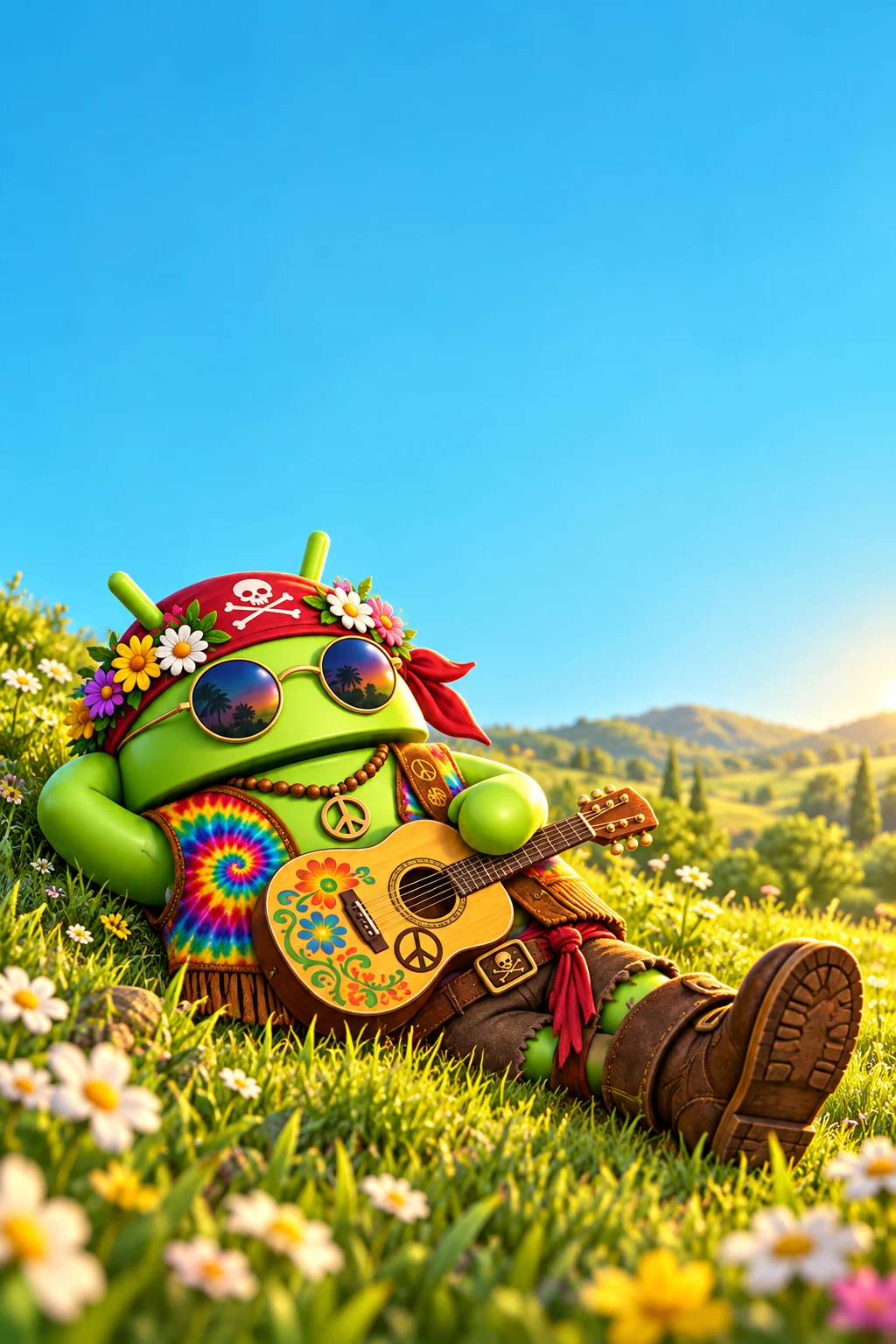 DroidPirate relaxing in the meadow