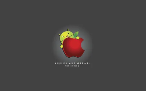 Android Apple Comedy Wallpaper
