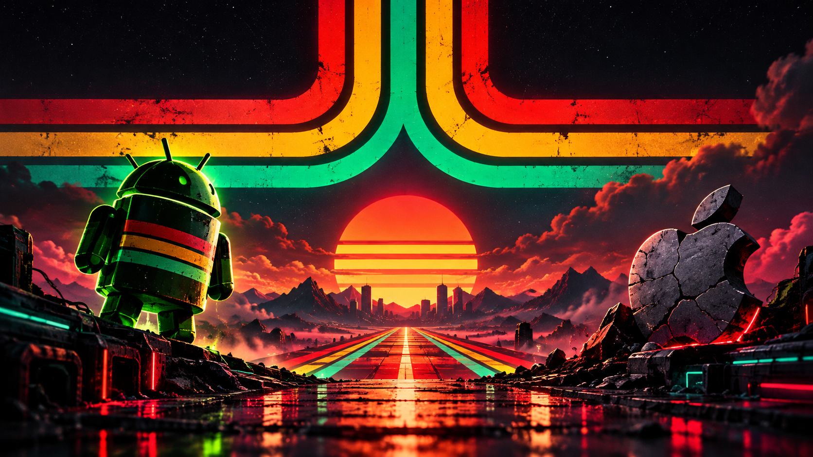 Android-Apple Synthwave Showdown