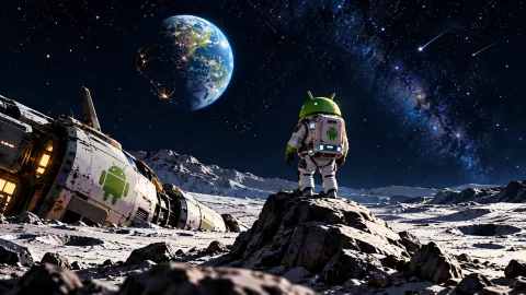 Android Astronaut Beneath Earthrise Wallpaper #1505