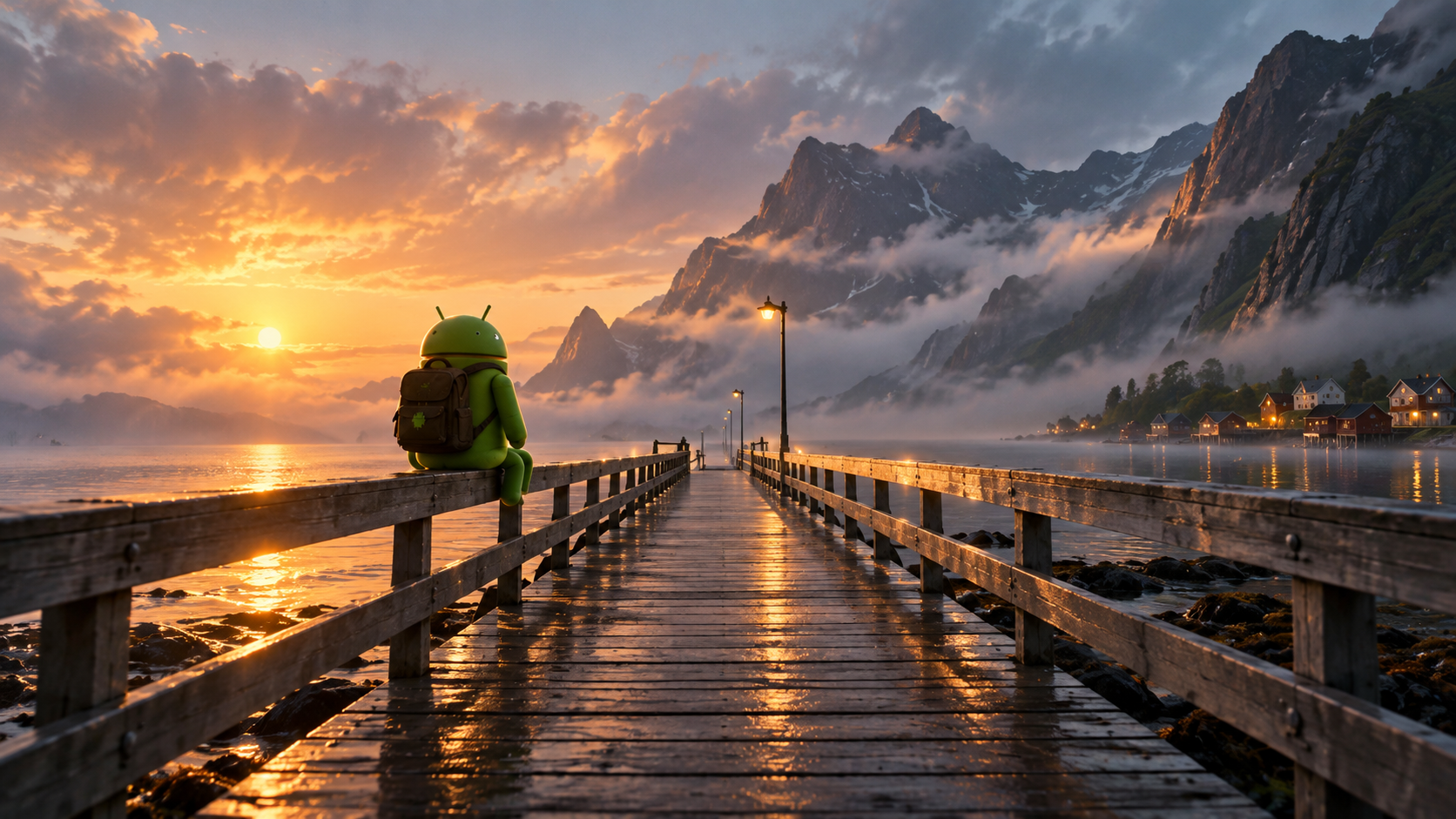 Android at the Misty Fjord Pier