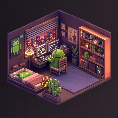 Android Bedroom Lab — Voxel Computer