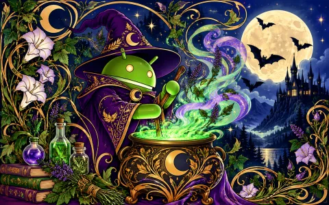 Android Botanical Sorcerer — Moonlit Cauldron