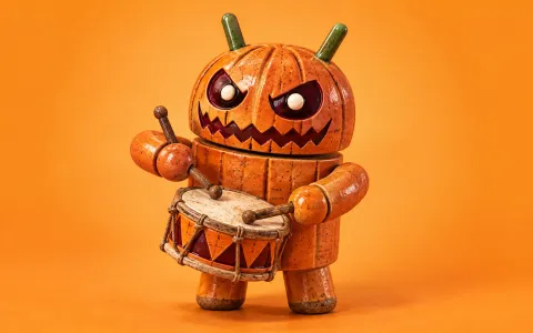 Android Ceramic Drummer — Pumpkin Mischief
