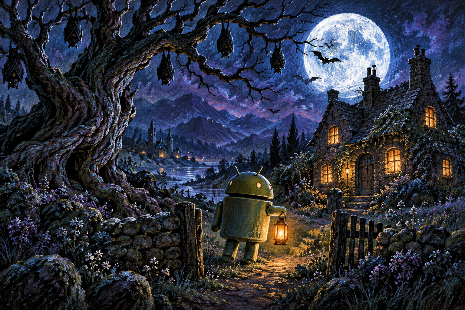 Android Chalk Moonwalk — Blue Haunted Manor