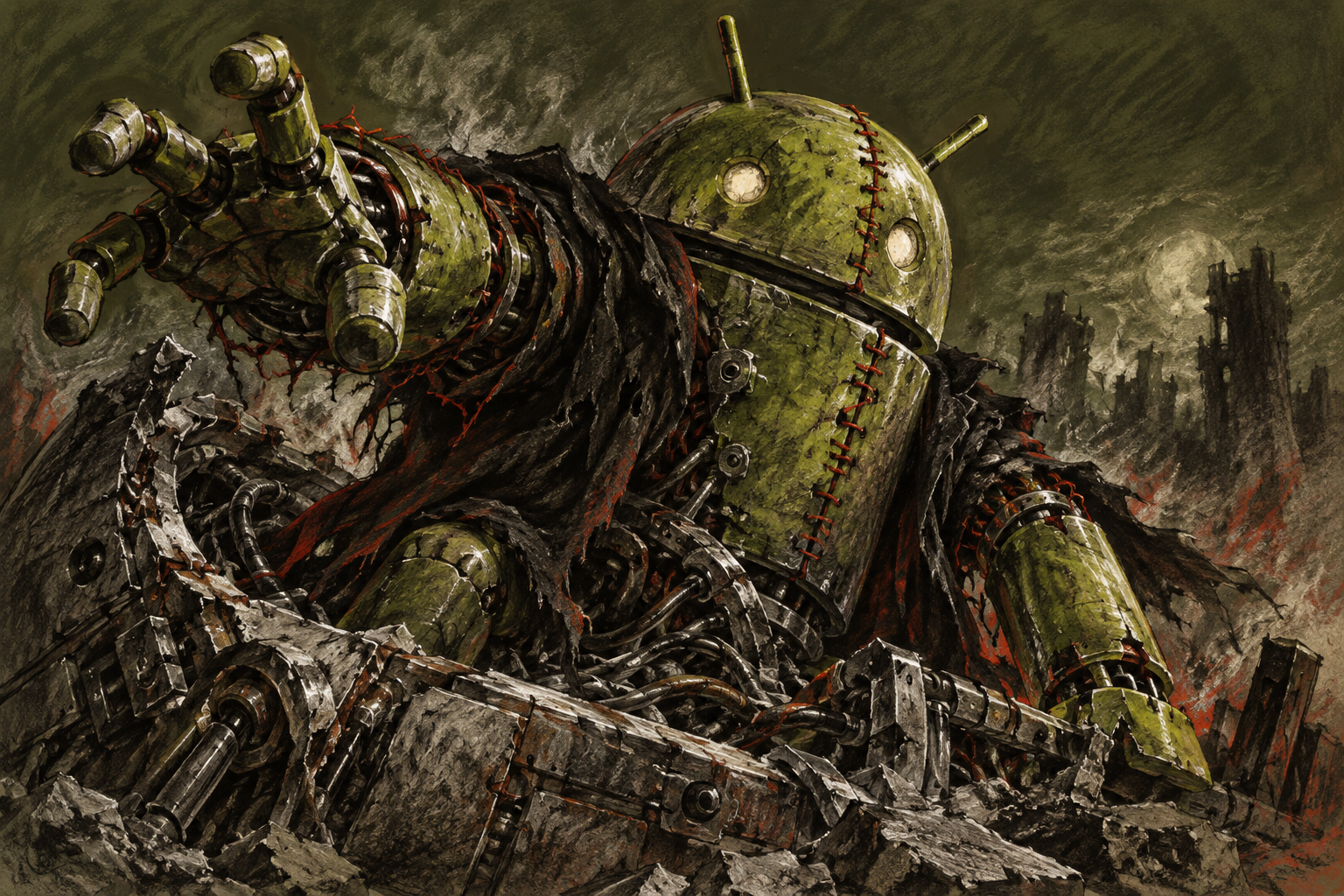 Android Charcoal Awakening — Stitched Monster
