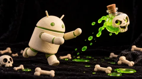 Android Clay Bottle Chase — Neon Bone Alchemy