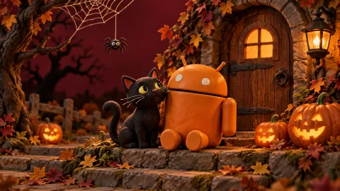 Android Clay Pumpkin Doorway — Orange Web