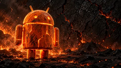 Android Cracked Pumpkin Ceramic — Charcoal Ember