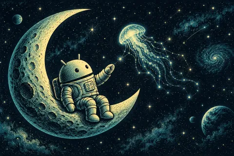 Android Crescent Constellation — Cosmic Jellyfish