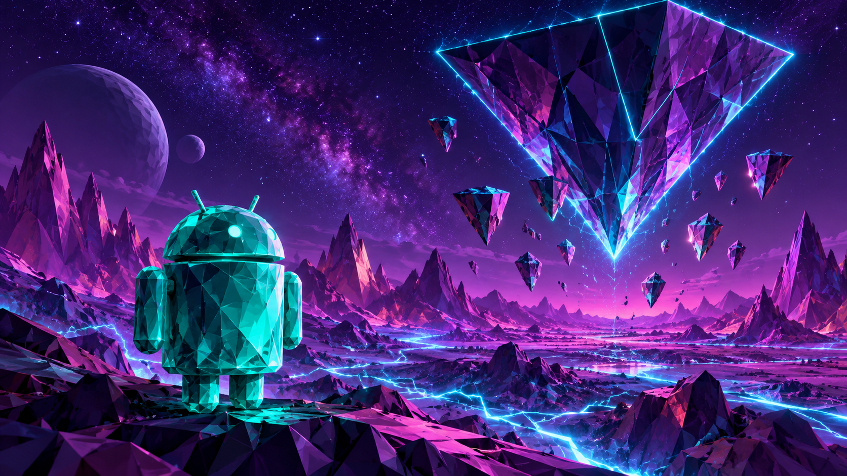 Android Crystal Explorer — Purple Pyramid
