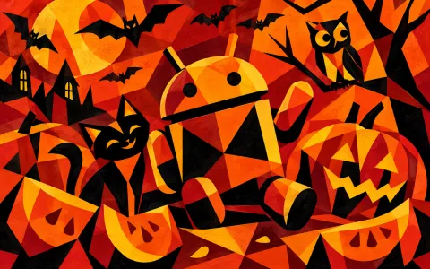 Android Cubist Companions — Orange Carnival