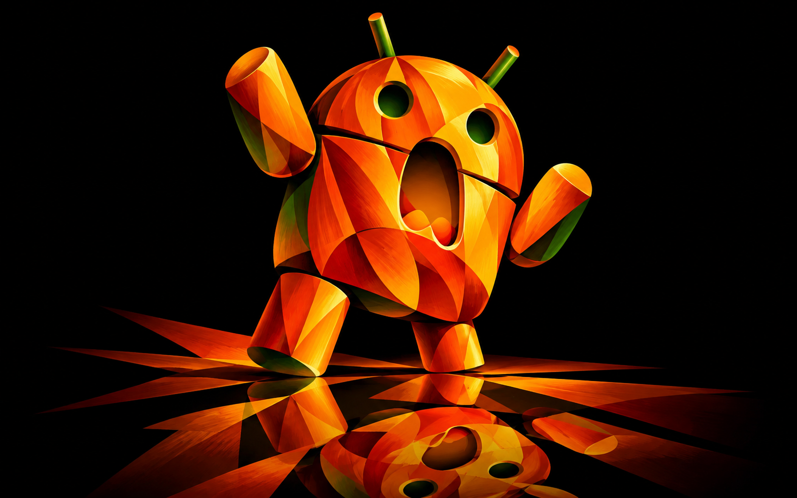 Android Cubist Surprise — Pumpkin Reflection