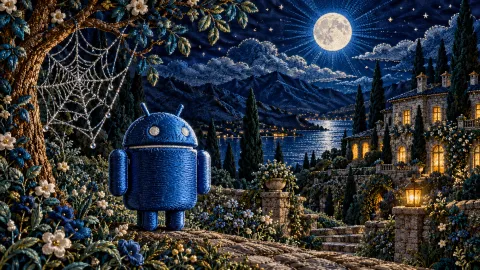 Android Embroidered Garden — Moonbeam Web Manor