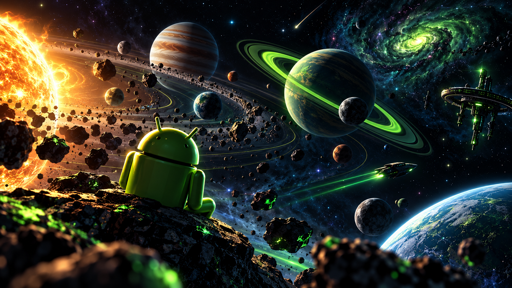 Android Explorer_ Neon Cosmic Odyssey