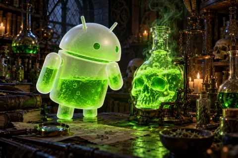 Android Frosted Glass Alchemist — Neon Bone Alchemy
