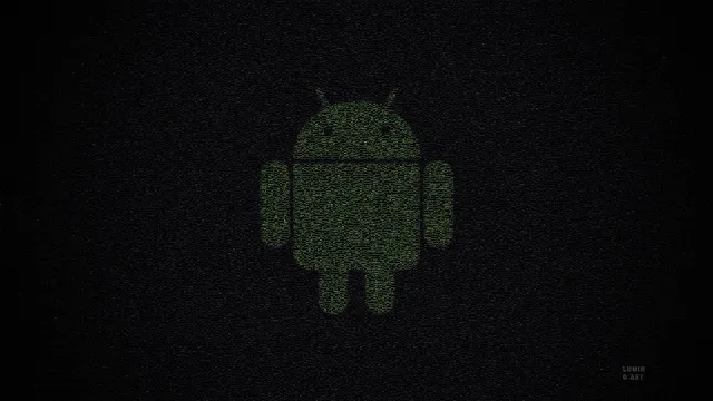 Android Green on Black Wallpaper