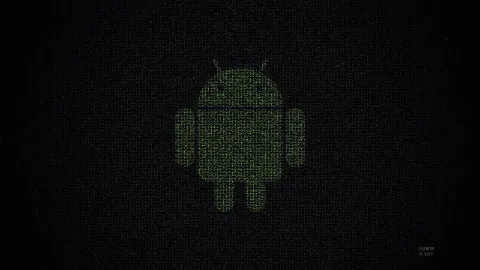 Android Green on Black Wallpaper