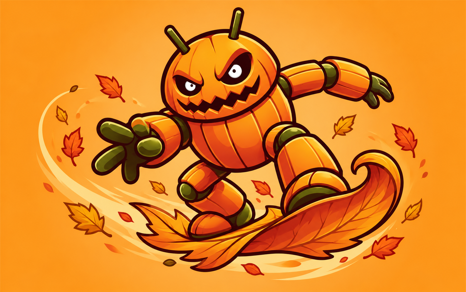 Android Leaf Skater — Pumpkin Mischief