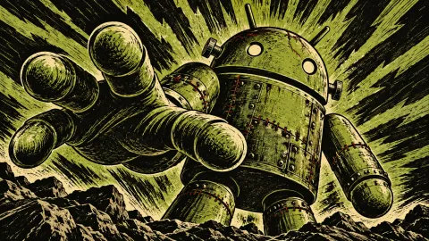 Android Linocut Monster — Stitched Monster