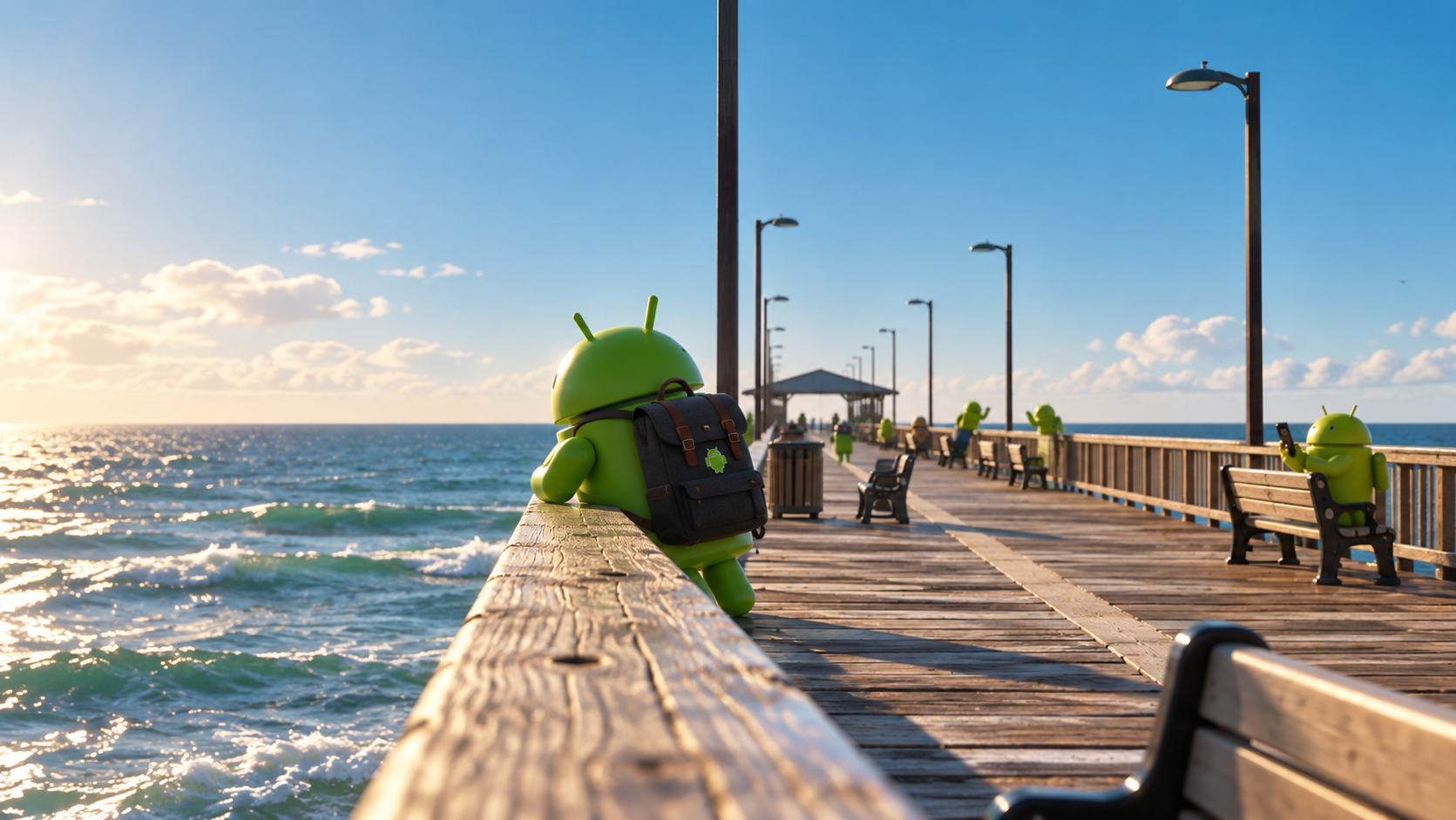Android Mascot’s Oceanfront Pier