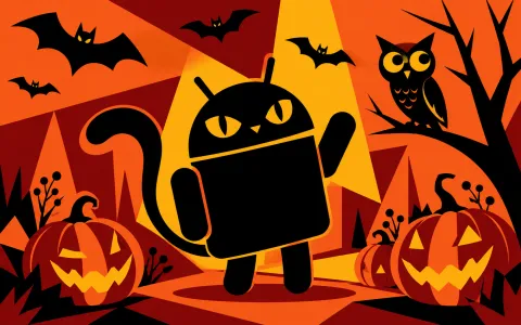 Android Midcentury Cat — Orange Carnival