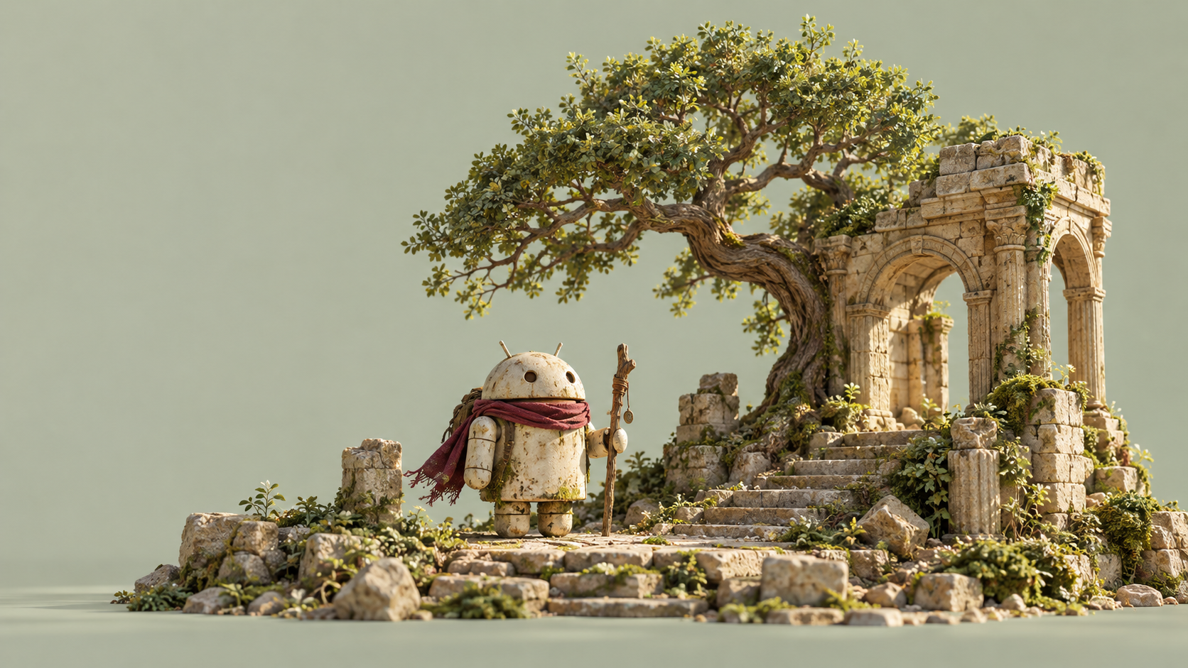 Android Miniature Pavilion — Mossy Pixel Ruins