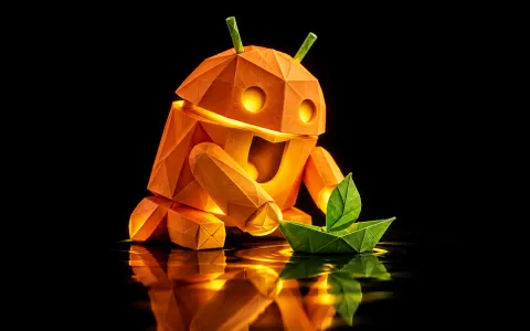 Android Origami Leaf Boat — Pumpkin Reflection