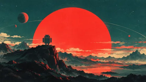 Android Overlook at the Crimson Horizon