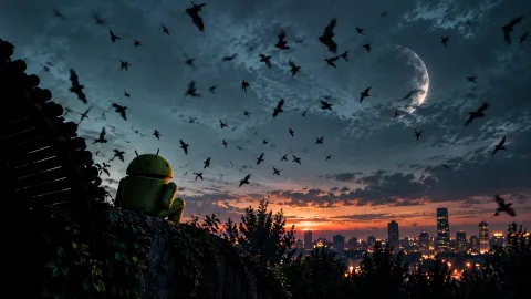 Android Overlooking the Twilight City