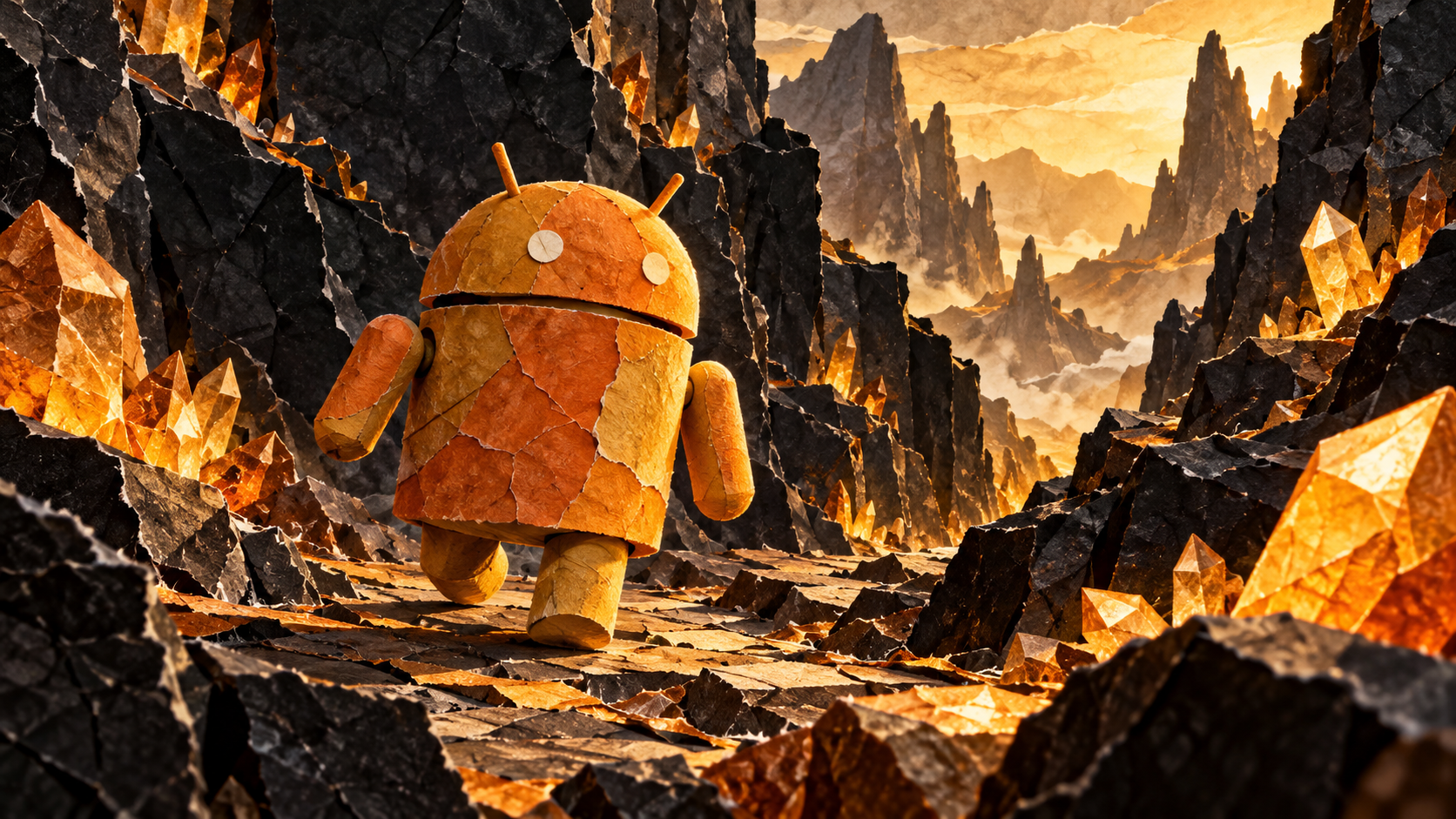 Android Paper Amber Canyon — Charcoal Ember