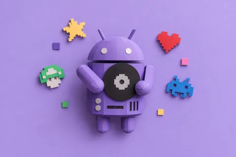 Android Paper Gaming — Purple Retro Console