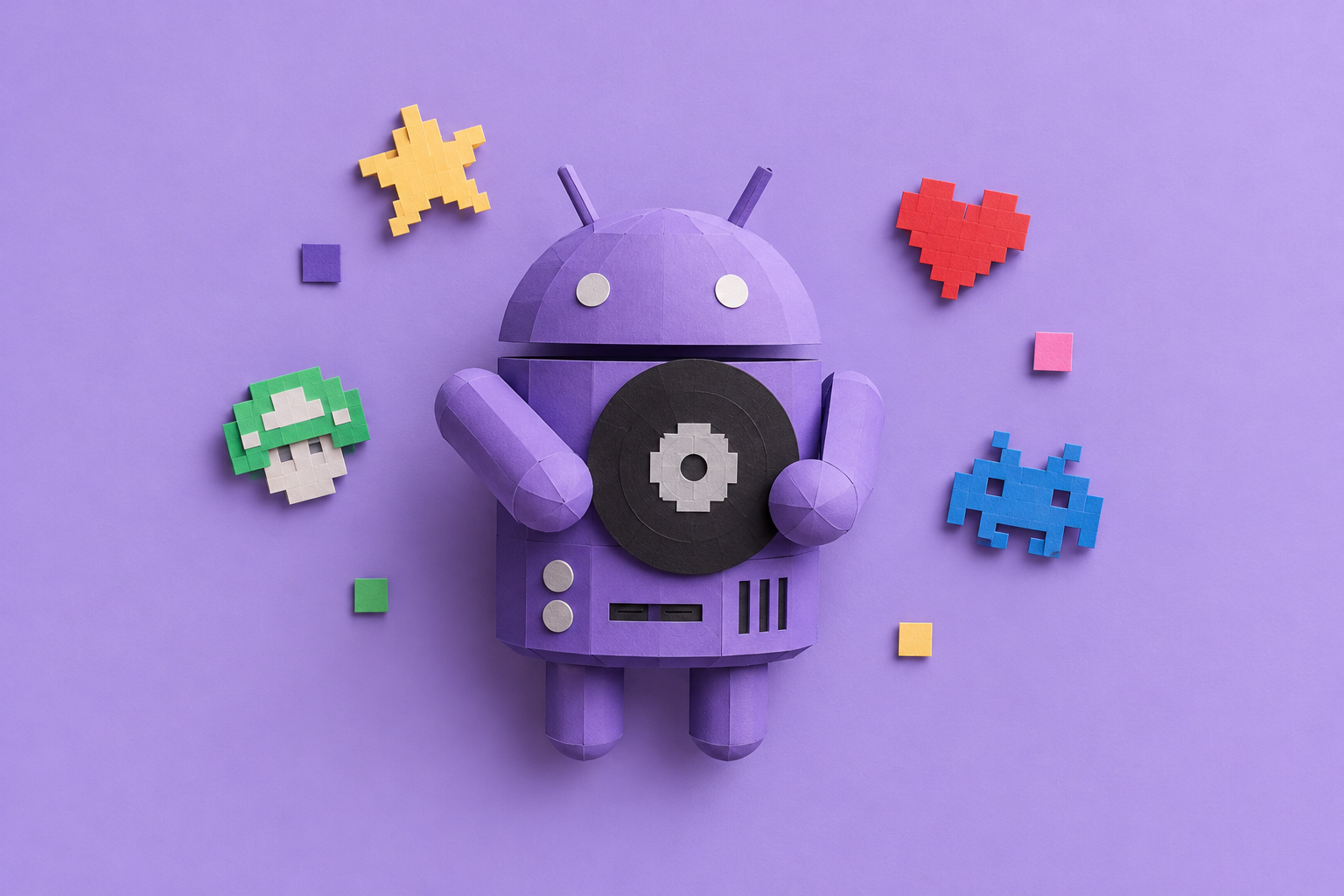 Android Paper Gaming — Purple Retro Console