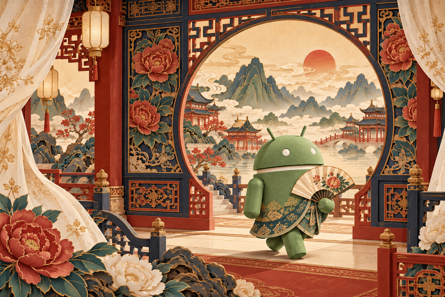 Android Paper Palace Fan — Silk Palace