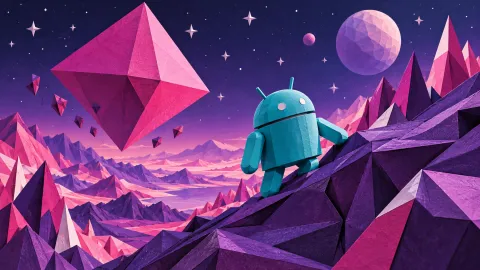 Android Paper Prism Ridge — Purple Pyramid