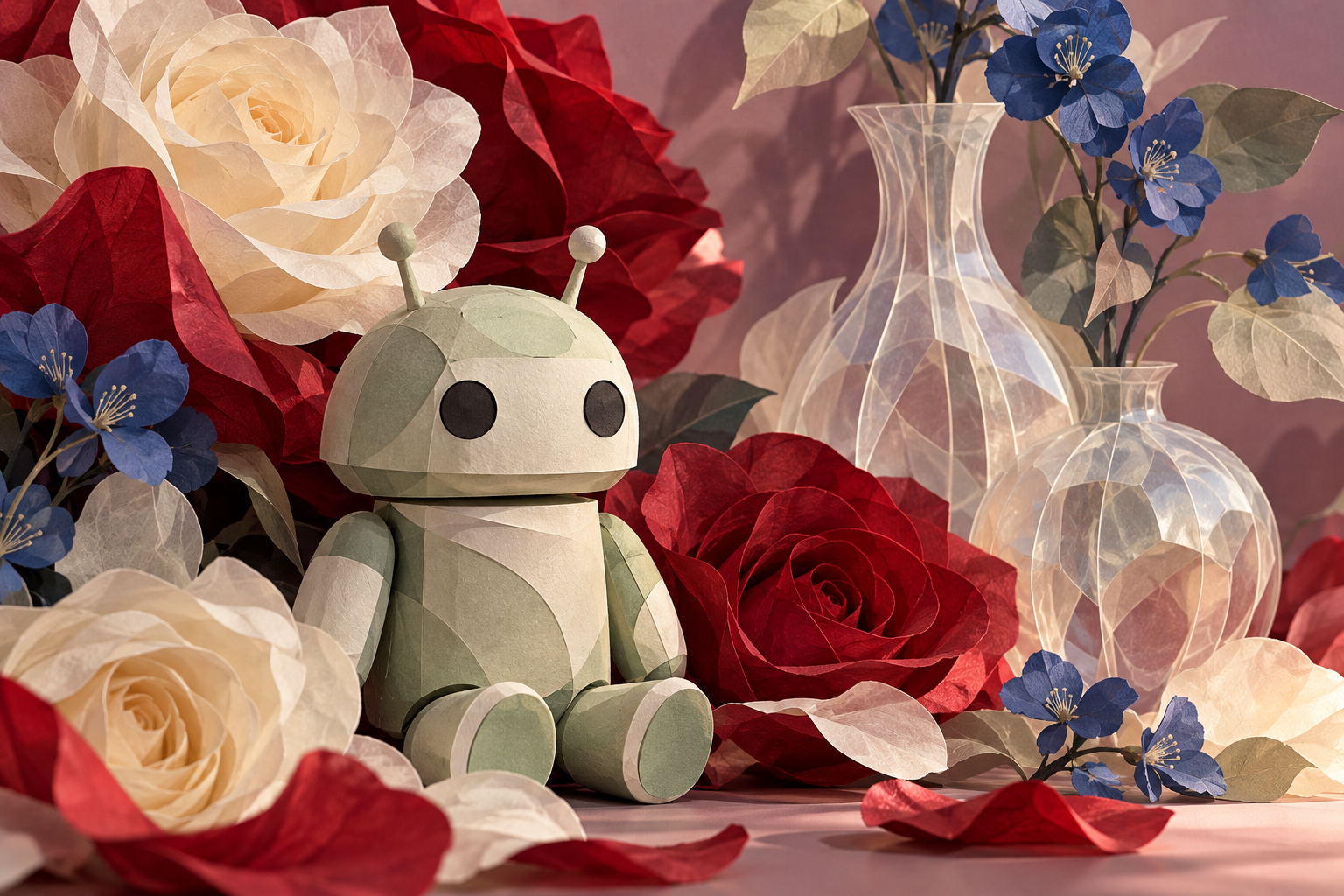 Android Paper Rose Garden — Rose Still Life