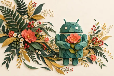 Android Paper Wreath — Botanical