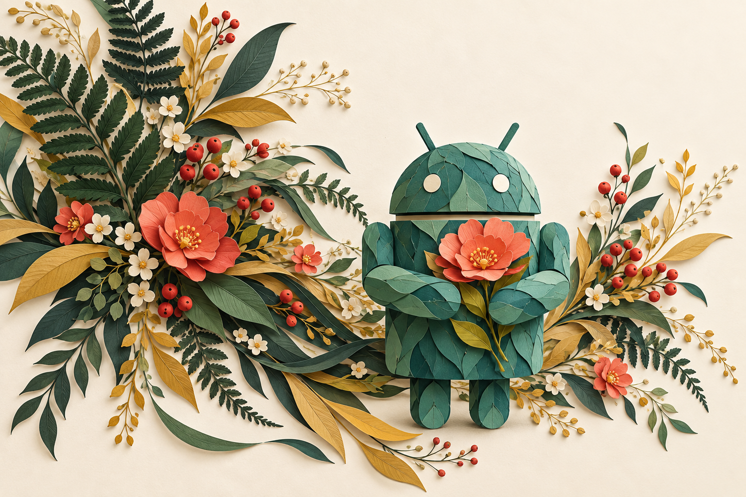 Android Paper Wreath — Botanical