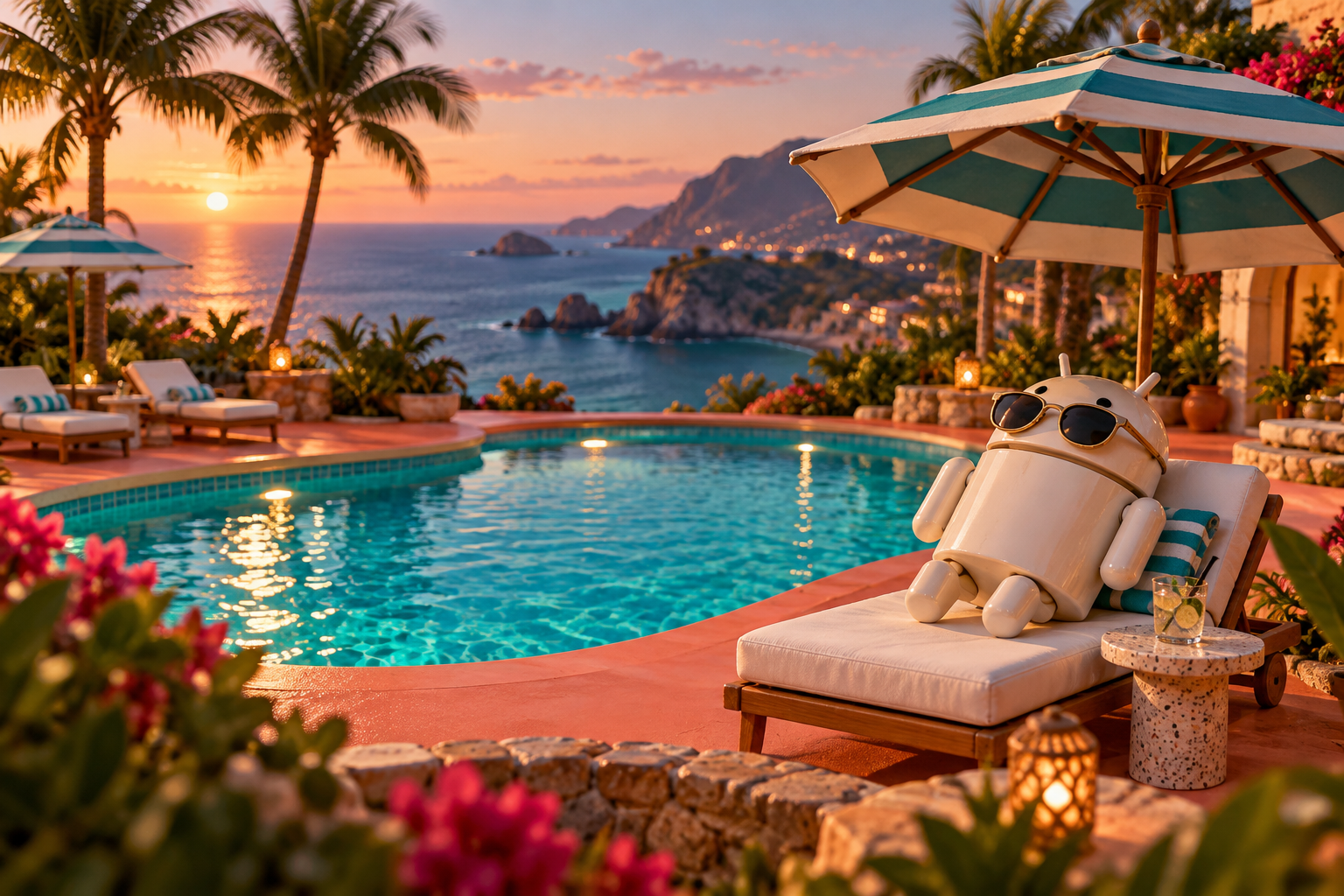 Android Parasol Lounge — Seaside Pool