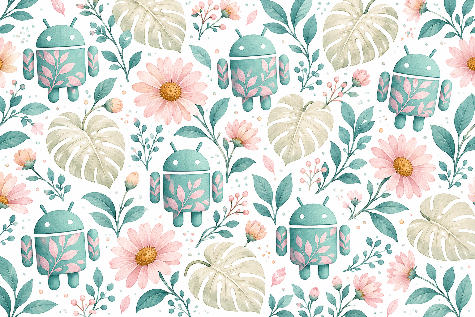 Android Pastel Floral Pattern — Blush Floral