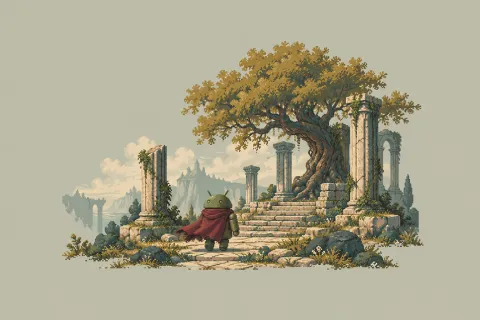 Android Pixel Ruin Traveler — Mossy Pixel Ruins