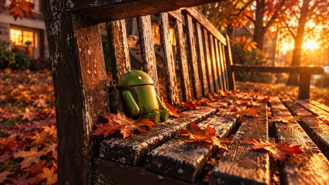 Android Robot in Autumn’s Golden Glow