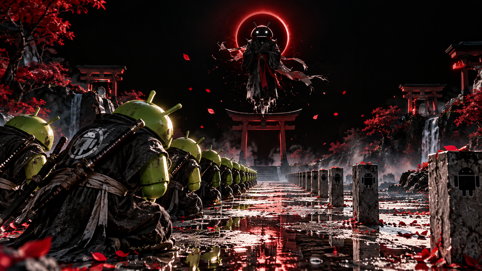 Android Ronin Shrine at Night