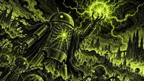 Android Scratchboard Necromancer — Neon Spectral