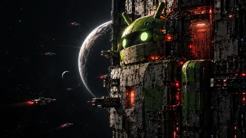 Android Space Fortress in Deep Space Wallpaper #1134